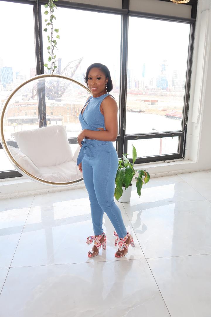 Loft cheap blue jumpsuit